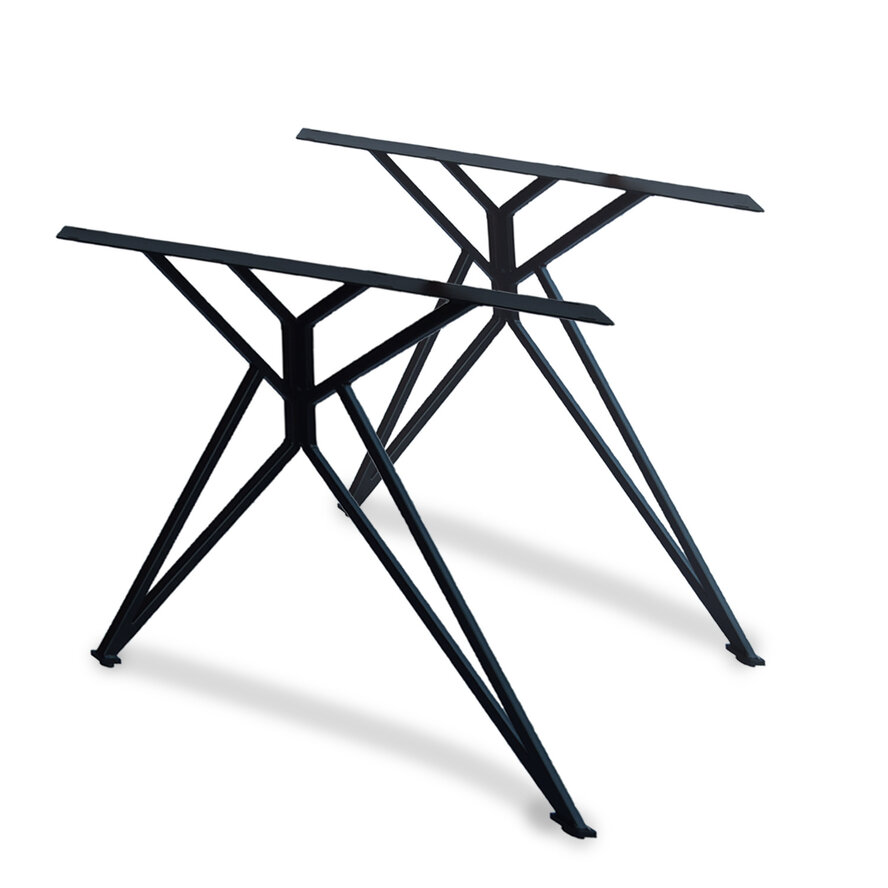 Zwarte vlinder poten (set) - staal / ijzer - 2x2 cm - hoogte: 72 cm - breedte (montageplaat): 78 cm - breedte (onderzijde): 74 cm - tafelpoot metaal zwart gecoat Zwarte vlinder poten (set) - staal / ijzer - 2x2 cm - hoogte: 72 cm - breedte (montageplaat): 78 cm - breedte (onderzijde): 74 cm - tafelpoot metaal zwart gecoat