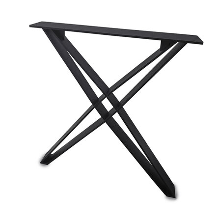 Zwarte X-poten (set) - staal / ijzer - 1x9 cm - hoogte: 72 cm - breedte (montageplaat): 84 cm - tafelpoot metaal zwart gecoat Zwarte X-poten (set) - staal / ijzer - 1x9 cm - hoogte: 72 cm - breedte (montageplaat): 84 cm - tafelpoot metaal zwart gecoat