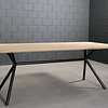 Zwart x-poot frame tafelonderstel (3-delig) - staal / ijzer - afmeting: 70x212 cm - breedte montageplaat: 78 cm - hoogte: 72 cm - kruispoot onderstel metaal zwart gecoat
