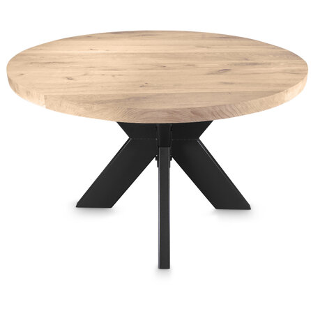 Zwart dubbele x tafelonderstel (3-delig) - staal / ijzer - 5x15 cm - afmeting: 90x90 cm (montageplaat) - hoogte: 72 cm - centrale kruispoot metaal zwart gecoat