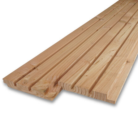 Douglas triple blokprofiel - 27x130 mm - geschaafd - Deens rabat - douglashout KD 18-20%