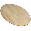 Eiken ellips tafelblad - diverse (vaste) afmetingen - rustiek eikenhout - 4 cm dik (1 laag massief) - 8-12% KD - voor binnen