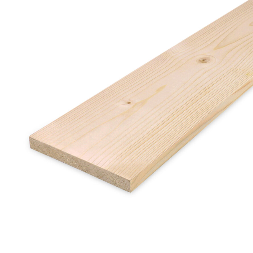 Vuren plank - 18x195 mm - geschaafd - plank voor binnen - vurenhout KD 18-20% Vuren plank - 18x195 mm - geschaafd - plank voor binnen - vurenhout KD 18-20%