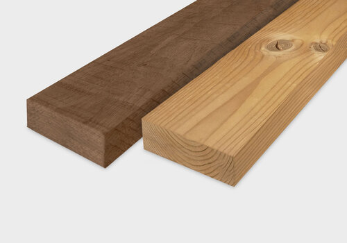 Thermowood balken Alle thermowood balken van HOUTvakman.be -  Thermo wood balken fijnbezaagd / ruw & geschaafd - thermisch verduurzaamd ayous, fraké, grenen & vuren!