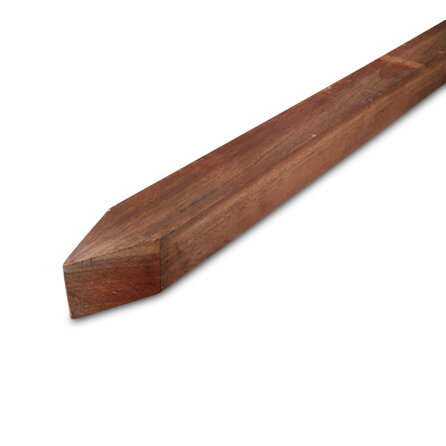 Angelim vermelho paal met punt - 65x65 mm - geschaafd - puntpaal - angelim vermelho hardhout AD 20-25%