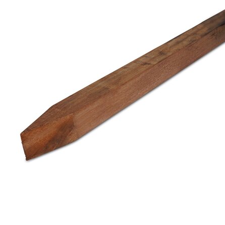 Azobe piketpaal - 40x40 mm - ruw / fijnbezaagd - tuinpaal met punt - azobé hardhout AD 20-25% Azobe piketpaal - 40x40 mm - ruw / fijnbezaagd - tuinpaal met punt - azobé hardhout AD 20-25%