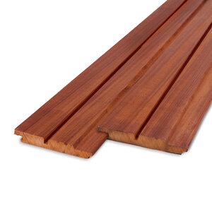 hardhout - rabat Padoek dubbele rhombus - 21x115 mm - geschaafd - AD hardhout - rabat Padoek dubbele rhombus - 21x115 mm - geschaafd - AD