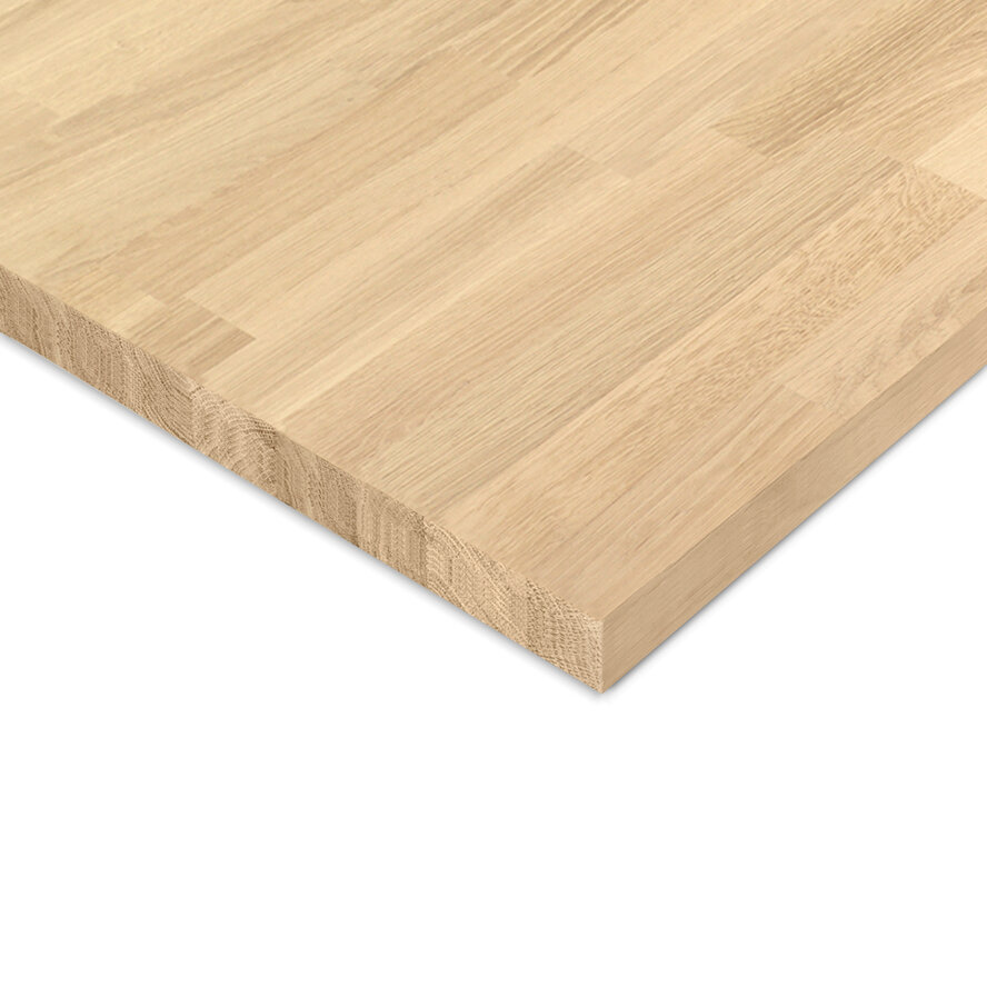 Eiken vingerlas paneel - 3,8 cm dik (1-laag) - foutvrij eikenhout - gevingerlast meubelpaneel - timmerpaneel 8-12% KD - voor binnen Eiken vingerlas paneel - 3,8 cm dik (1-laag) - foutvrij eikenhout - gevingerlast meubelpaneel - timmerpaneel 8-12% KD - voor binnen