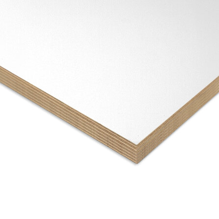 Multiplex berken - wit (RAL 9016) - 18 mm dik - witte melamine plaat - Melaply