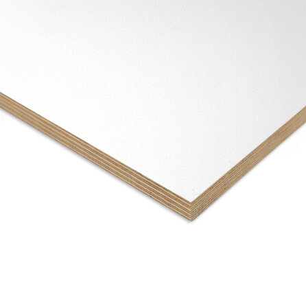Multiplex berken - wit (RAL 9016) - 12 mm dik - witte melamine plaat - Melaply