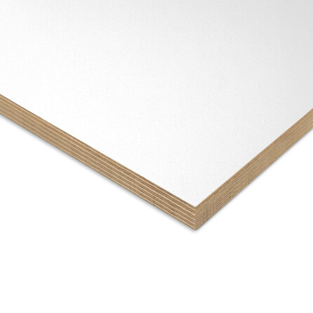 Multiplex berken - wit (RAL 9016) - 15 mm dik - witte melamine plaat - Melaply