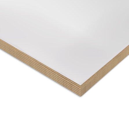 Multiplex berken - wit (RAL 9003) / grijsbruin (RAL 8019) - 18 mm dik - witte en grijze berken multiplex plaat