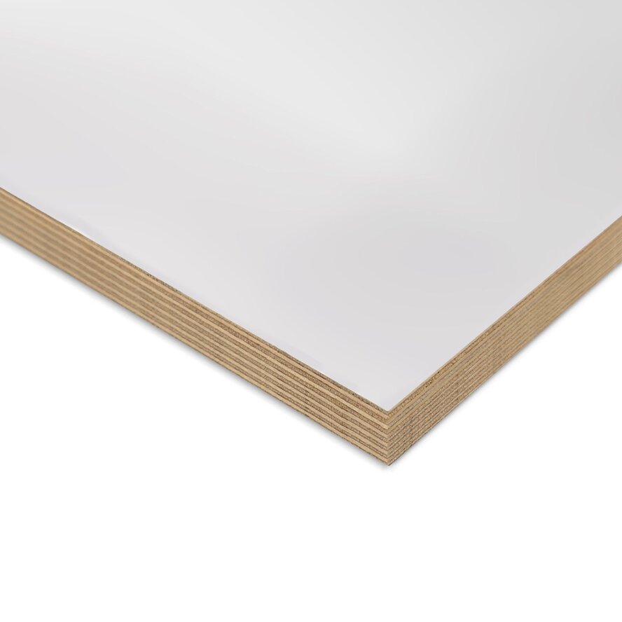 Multiplex berken - wit (RAL 9003) / zwart (RAL 9004) - 18 mm dik - witte en zwarte berken multiplex plaat Multiplex berken - wit (RAL 9003) / zwart (RAL 9004) - 18 mm dik - witte en zwarte berken multiplex plaat