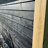 Zwart vuren Zweeds rabat - 14-28x175 mm - ruwe zichtzijde - zweedsrabat - zwart gebeitst vurenhout KD 18-20%