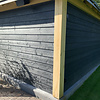 Zwart vuren Zweeds rabat - 14-28x175 mm - ruwe zichtzijde - zweedsrabat - zwart gebeitst vurenhout KD 18-20%