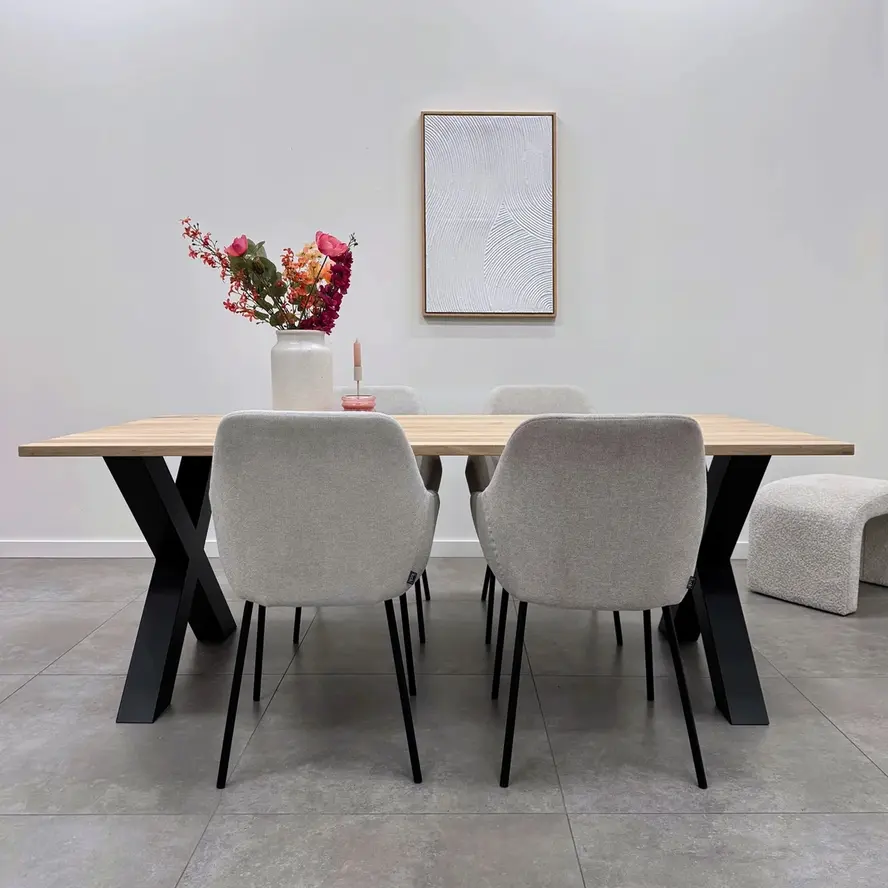 Zwarte X-poten (set) - staal / ijzer - 10x10 cm - hoogte: 72 cm - breedte (montageplaat): 78 cm - tafelpoot metaal zwart gecoat Zwarte X-poten (set) - staal / ijzer - 10x10 cm - hoogte: 72 cm - breedte (montageplaat): 78 cm - tafelpoot metaal zwart gecoat