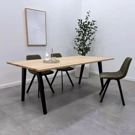 Zwarte N-poten (set) - staal / ijzer - schuine koker - hoogte: 72 cm - breedte (montageplaat): 78 cm - breedte (onderzijde): 74 cm - tafelpoot metaal zwart gecoat Zwarte N-poten (set) - staal / ijzer - schuine koker - hoogte: 72 cm - breedte (montageplaat): 78 cm - breedte (onderzijde): 74 cm - tafelpoot metaal zwart gecoat