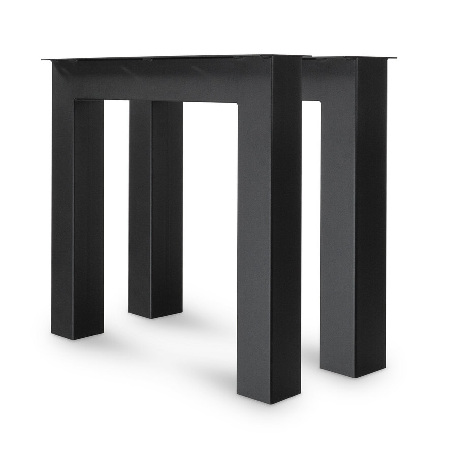 Zwarte N-poten (set) - staal / ijzer - 10x10 cm - hoogte: 72 cm - breedte : 78 cm - tafelpoot metaal zwart gecoat Zwarte N-poten (set) - staal / ijzer - 10x10 cm - hoogte: 72 cm - breedte : 78 cm - tafelpoot metaal zwart gecoat