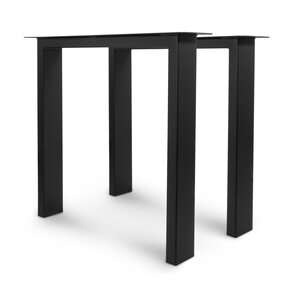 N-tafelpoot zwart (set) - metaal - 4x10 cm - h: 72 cm - b: 70-78 cm