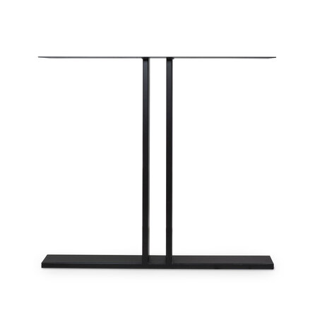 Zwarte T-poten (set) - staal / ijzer - 2x8 cm - hoogte: 72 cm - breedte (montageplaat): 78 cm - tafelpoot metaal zwart gecoat Zwarte T-poten (set) - staal / ijzer - 2x8 cm - hoogte: 72 cm - breedte (montageplaat): 78 cm - tafelpoot metaal zwart gecoat