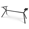 Zwart x-poot frame tafelonderstel (3-delig) - staal / ijzer - afmeting: 70x246 cm - breedte montageplaat: 78 cm - hoogte: 72 cm - kruispoot onderstel metaal zwart gecoat