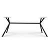 Zwart x-poot frame tafelonderstel (3-delig) - staal / ijzer - afmeting: 70x246 cm - breedte montageplaat: 78 cm - hoogte: 72 cm - kruispoot onderstel metaal zwart gecoat