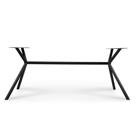 Zwart x-poot frame tafelonderstel (3-delig) - staal / ijzer - afmeting: 70x246 cm - breedte montageplaat: 78 cm - hoogte: 72 cm - kruispoot onderstel metaal zwart gecoat
