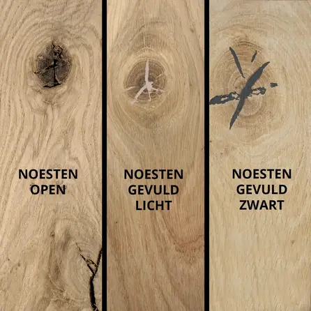 Eiken blad - op maat - rustiek eikenhout - 4 cm dik (1 laag) - Massief eiken paneel 8-12% KD - voor binnen
