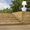 Geïmpregneerd grenen terrasplank - 28x140 mm - geschaafd - vlonderplank gegroefd / geribbeld - gedrenkt grenenhout KD 18-20%