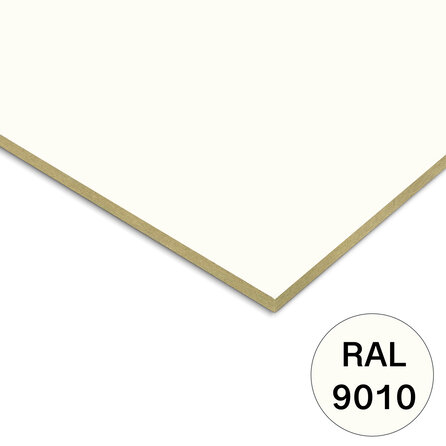 Rockpanel uni - gebroken wit (RAL 9010) - 6 mm dik - witte brandwerende gevelplaat - garantieplaat 10 jaar