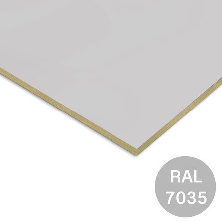 Rockpanel uni - lichtgrijs (RAL 7035) - 6 mm dik - lichtgrijze brandwerende gevelplaat - garantieplaat 10 jaar