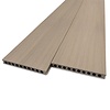 Composiet terrasplank - hol (semi massief) - vergrijsd hout uitstraling - 23x210 mm - 1 zijde geschaafd / 1 zijde geborsteld (optiek) - vlonderplank met blinde bevestiging - houtcomposiet