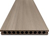 Composiet terrasplank - hol (semi massief) - vergrijsd hout uitstraling - 23x210 mm - 1 zijde geschaafd / 1 zijde geborsteld (optiek) - vlonderplank met blinde bevestiging - houtcomposiet