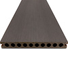 Composiet terrasplank - hol (semi massief) - antraciet uitstraling - 23x210 mm - 1 zijde geschaafd / 1 zijde geborsteld (optiek) - vlonderplank met blinde bevestiging - houtcomposiet