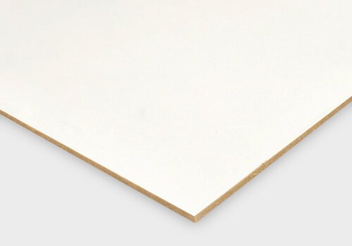 Witte hardboard Hardboard platen wit bij HOUTvakman.be - Hardboard met witte lakdraagfolie toplaag - ideaal als decoratieve achterplaat - voordelig online & vlug in huis!