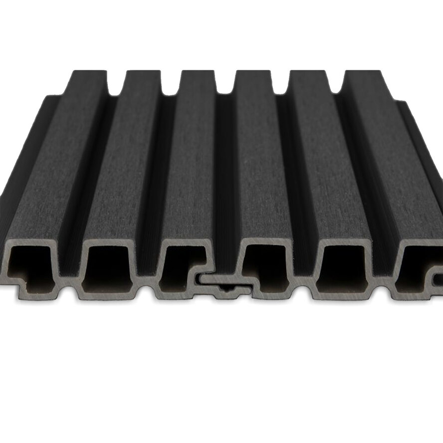 Composiet triple blokprofiel (hol) - zwart ebben look - 33x140 mm - Deens rabat - houtcomposiet Composiet triple blokprofiel (hol) - zwart ebben look - 33x140 mm - Deens rabat - houtcomposiet