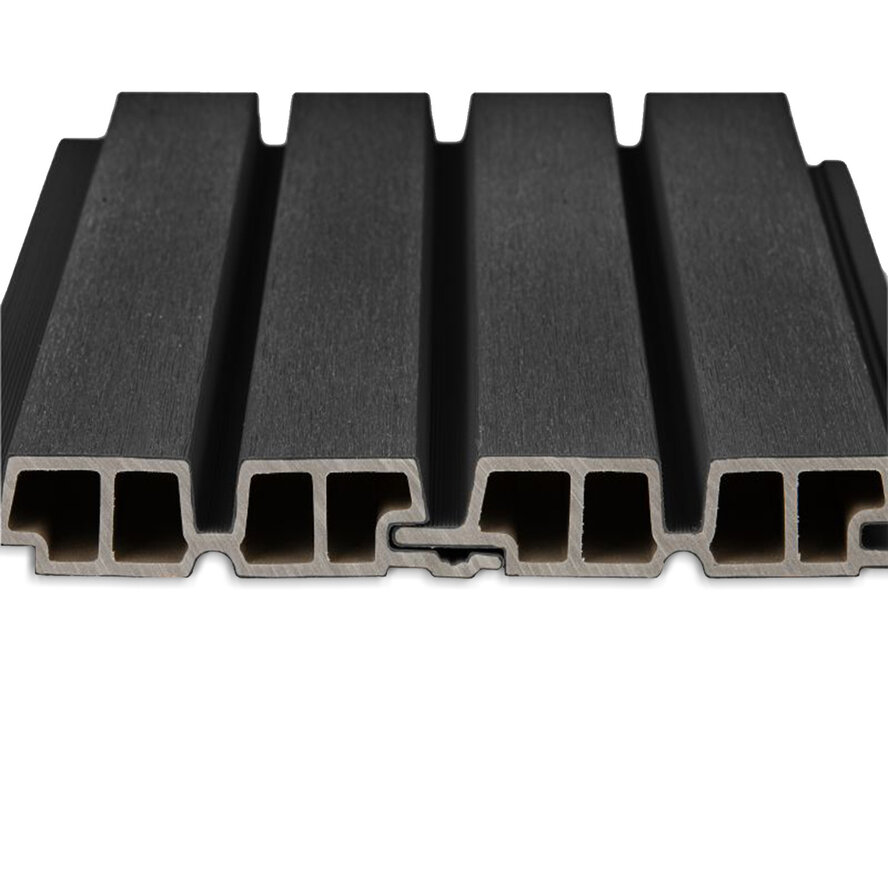 Composiet dubbel blokprofiel (hol) - zwart ebben look - 33x140 mm - blokprofiel dubbel - houtcomposiet Composiet dubbel blokprofiel (hol) - zwart ebben look - 33x140 mm - blokprofiel dubbel - houtcomposiet
