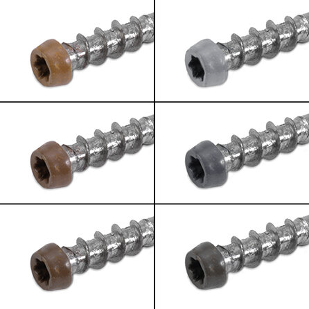 PuraFix montageschroeven inox - diameter: 5 mm - lengte: 60 mm - in kleur gecoate schroefkop - torx 20 - inox terras vijzen - grove spoed - met snijpunt - 75 stuks