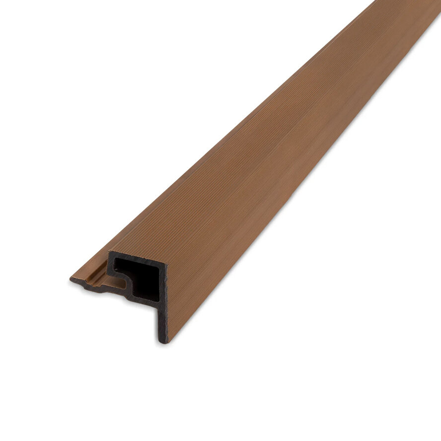 Composiet eindprofiel - teak kleur - 58x58 mm - randprofiel houtcomposiet Composiet eindprofiel - teak kleur - 58x58 mm - randprofiel houtcomposiet