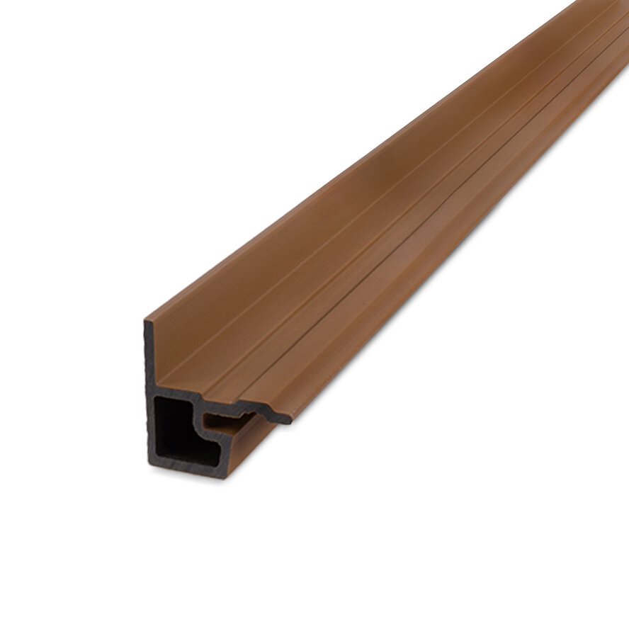 Composiet eindprofiel - teak kleur - 58x58 mm - randprofiel houtcomposiet Composiet eindprofiel - teak kleur - 58x58 mm - randprofiel houtcomposiet