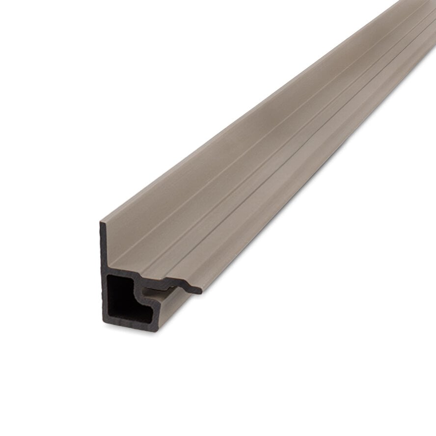 Composiet eindprofiel - lichtgrijs - 58x58 mm - randprofiel houtcomposiet Composiet eindprofiel - lichtgrijs - 58x58 mm - randprofiel houtcomposiet
