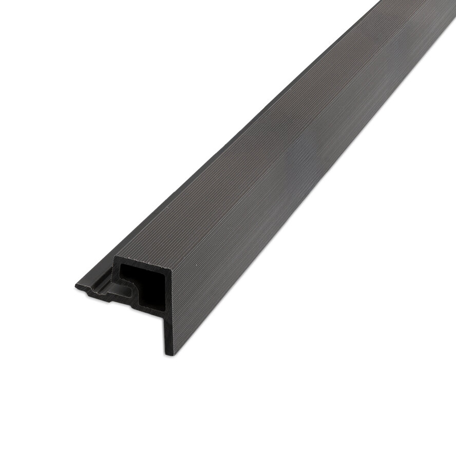 Composiet eindprofiel - antraciet - 58x58 mm - randprofiel houtcomposiet Composiet eindprofiel - antraciet - 58x58 mm - randprofiel houtcomposiet