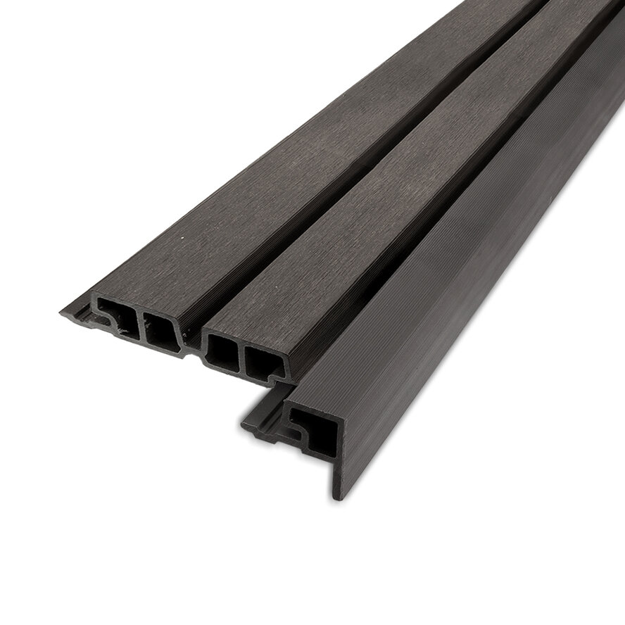 Composiet eindprofiel - antraciet - 58x58 mm - randprofiel houtcomposiet Composiet eindprofiel - antraciet - 58x58 mm - randprofiel houtcomposiet
