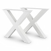 Witte X-poten (set) - staal / ijzer - 10x10 cm - hoogte: 72 cm - breedte (montageplaat): 78 cm - tafelpoot metaal wit gecoat Witte X-poten (set) - staal / ijzer - 10x10 cm - hoogte: 72 cm - breedte (montageplaat): 78 cm - tafelpoot metaal wit gecoat