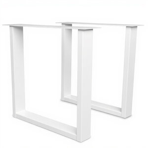 U-tafelpoot wit (set) - metaal - 4x10 cm - h: 72 cm - b: 78 cm U-tafelpoot wit (set) - metaal - 4x10 cm - h: 72 cm - b: 78 cm