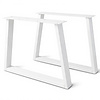 Witte trapeze poten (set) - staal / ijzer - 4x10 cm - hoogte: 72 cm - breedte (montageplaat): 78 cm - breedte (onderzijde): 95 cm - tafelpoot metaal wit gecoat Witte trapeze poten (set) - staal / ijzer - 4x10 cm - hoogte: 72 cm - breedte (montageplaat): 78 cm - breedte (onderzijde): 95 cm - tafelpoot metaal wit gecoat