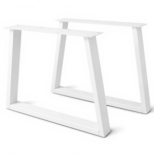 Trapeze tafelpoot wit (set) - metaal - 4x10 cm - h: 72 cm - b: 78-95 cm Trapeze tafelpoot wit (set) - metaal - 4x10 cm - h: 72 cm - b: 78-95 cm