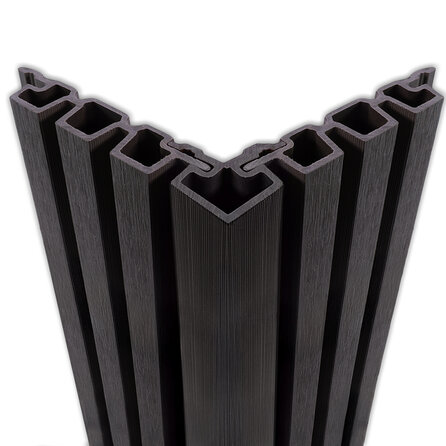 Composiet hoekprofiel - zwart - 67x67 mm - hoek afwerkprofiel  houtcomposiet
