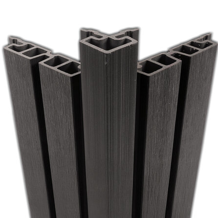 Composiet hoekprofiel - antraciet - 67x67 mm - hoek afwerkprofiel houtcomposiet Composiet hoekprofiel - antraciet - 67x67 mm - hoek afwerkprofiel houtcomposiet