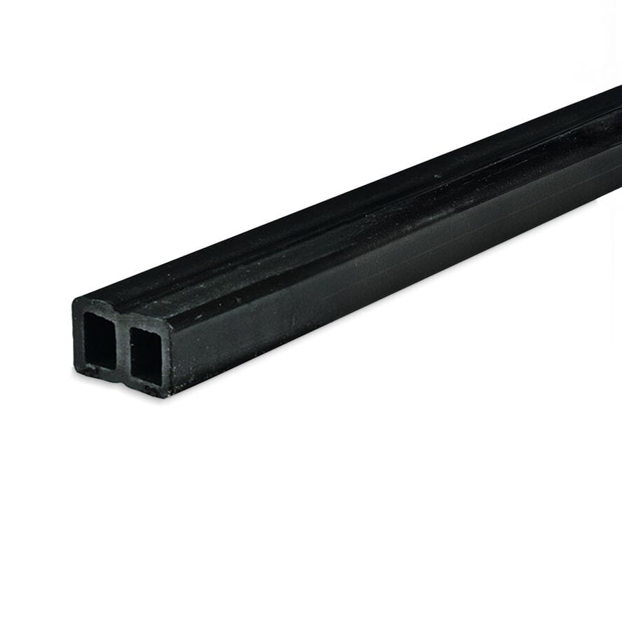 Composiet onderligger (hol) - 30x50 mm - onderbalk voor buiten - zwart - houtcomposiet Composiet onderligger (hol) - 30x50 mm - onderbalk voor buiten - zwart - houtcomposiet